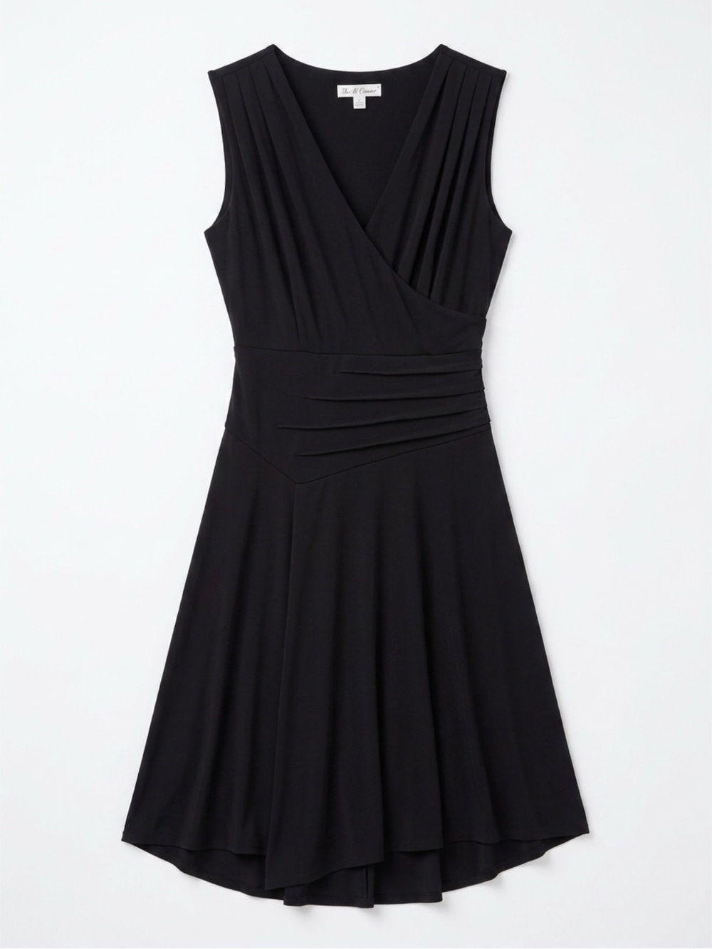 The White Company Black Sleeveless Wrap-Style Midi Dress